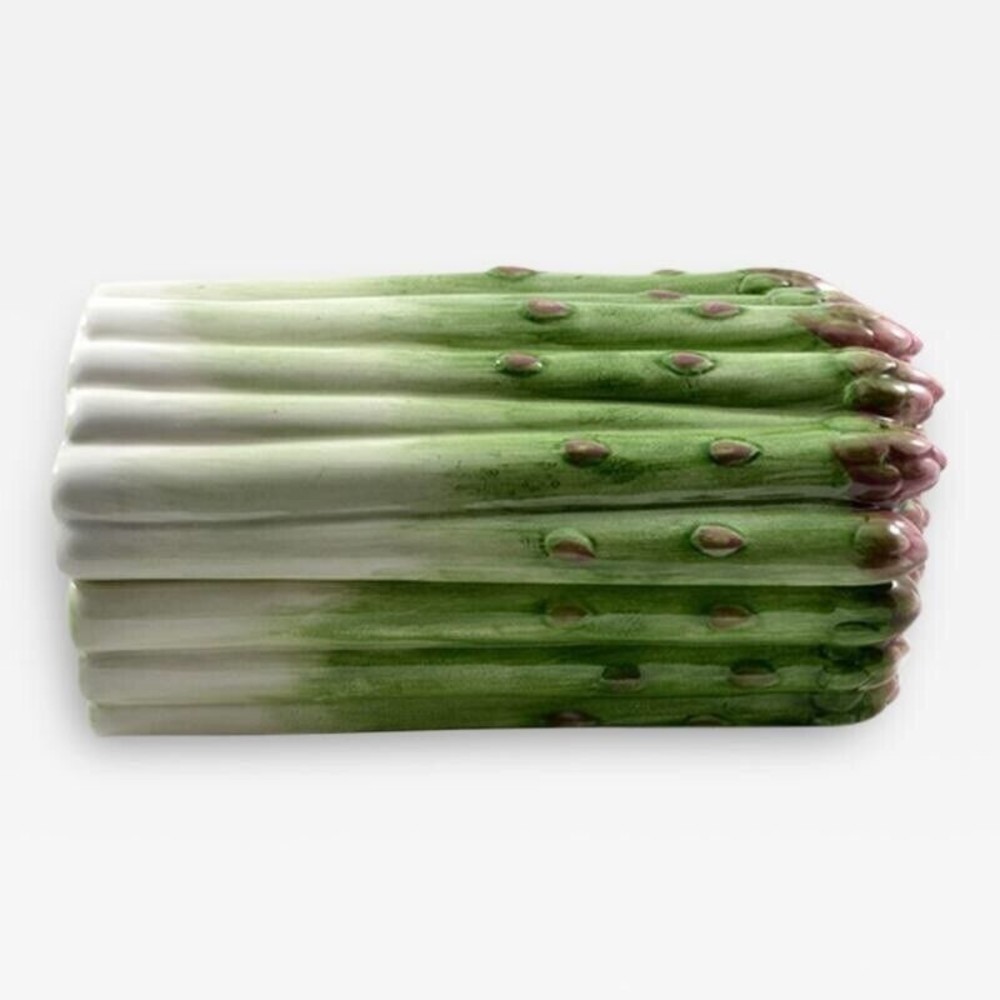 1988 Fitz and Floyd Asparagus Dish with Lid Green and White